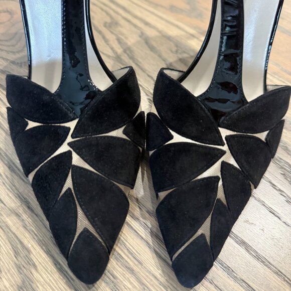 NWOB Giorgio Armani Suede Lasercut T-Strap Heels - Sz 9/40 - Picture 6 of 7
